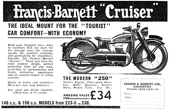 Francis-Barnett 250 cc Cruiser                                   