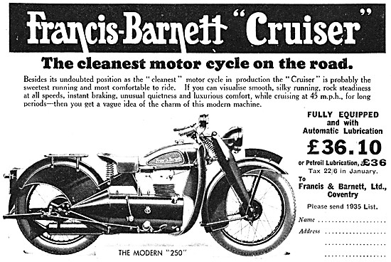 The 1934 250 cc Francis-Barnett Cruiser                          