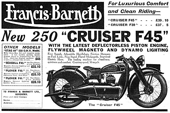 1936 Francis-Barnett Cruiser F45 250 cc                          
