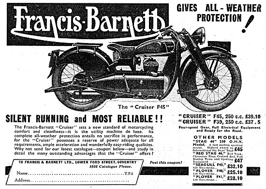 Francis-Barnett Cruiser F45 - Stag - Seagull - Plover            