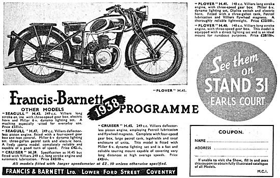 1937 Francis-Barnett Plover H.41 148 cc Villiers                 