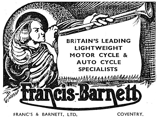 Francis-Barnett Lightweights 1946 Advert                         