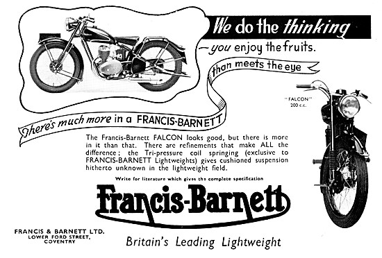 1949 Francis-Barnett Falcon 200 cc                               