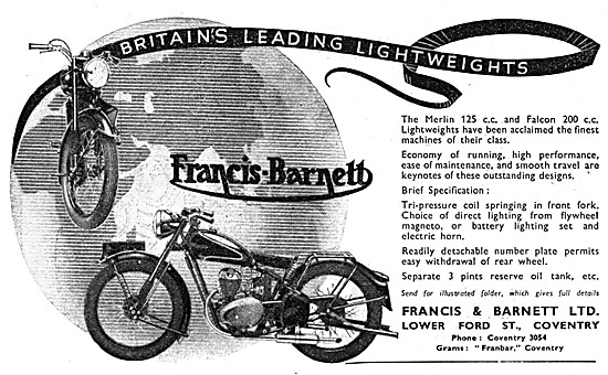 1949 Francis-Barnett Merlin 125 cc                               