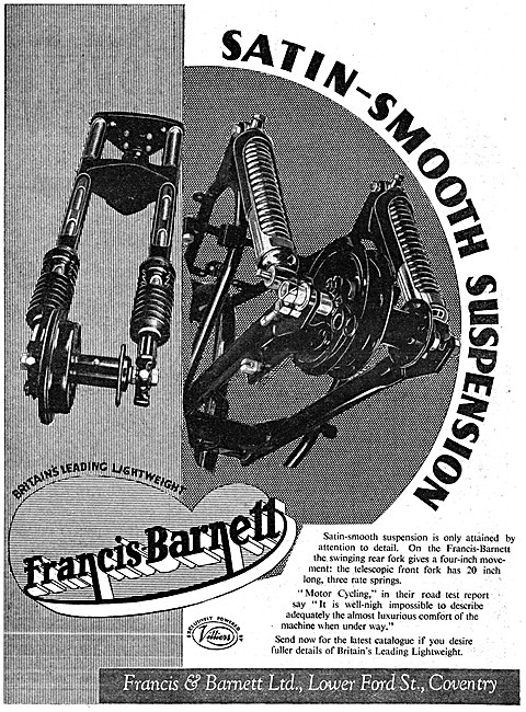 Francis-Barnett Motor Cycle Features 1953                        