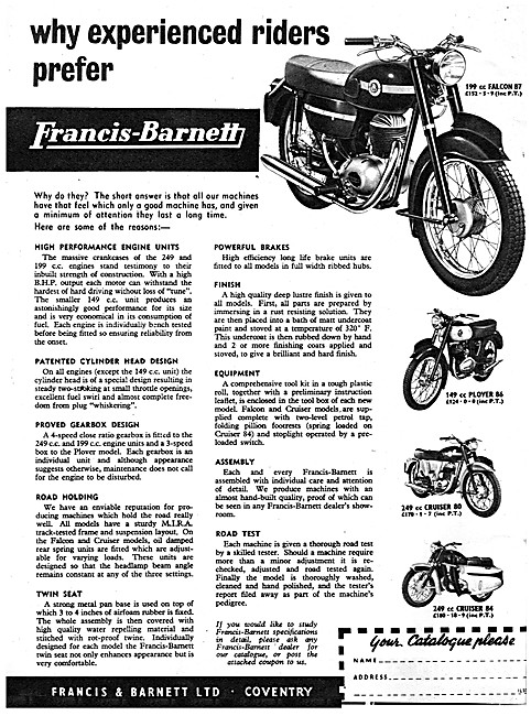 1961 Francis-Barnett Plover- Francis-Barnett Cruiser 80          