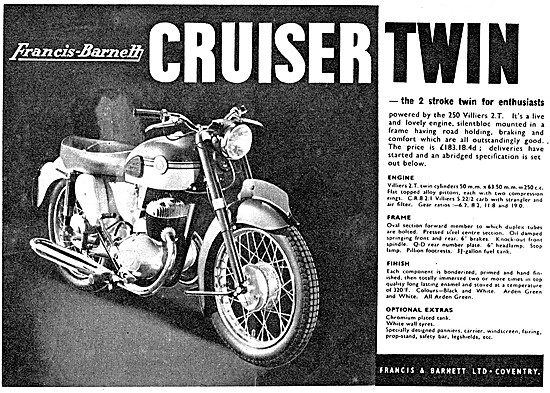 1962 Francis-Barnett Cruiser Twin 250cc                          