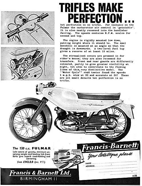 1962 Francis-Barnett Fulmar 150 cc                               