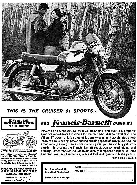 1963 Francis-Barnett Cruiser 250cc Twin 91 Sports                