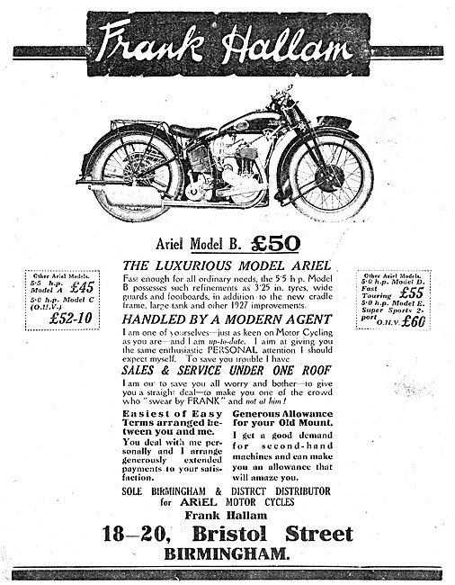 Frank Hallam Motor Cycle Sales & Service                         