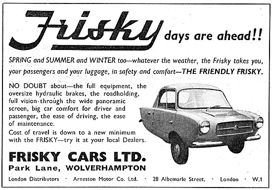 Frisky Three Wheeler Micro Cars                                  