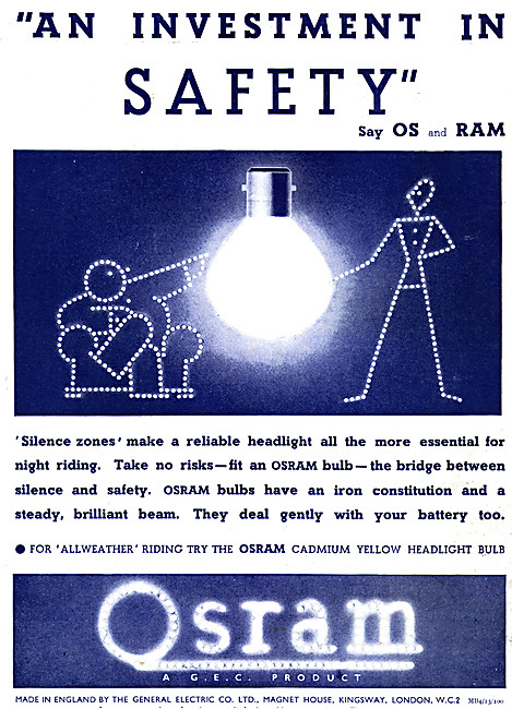 G.E.C. Osram Motor Cycle Light Bulbs                             