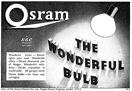 G.E.C. Osram Headlamp Bulbs                                      