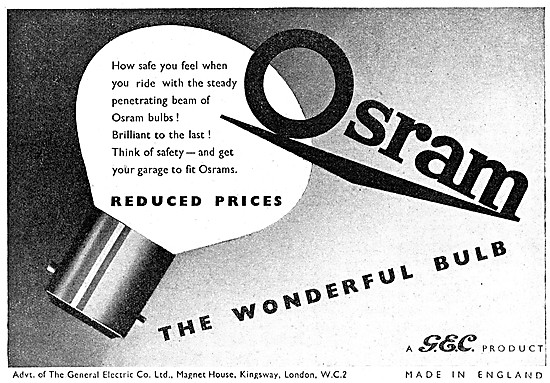 G.E.C.Osram Motorcycle Light Bulbs                               