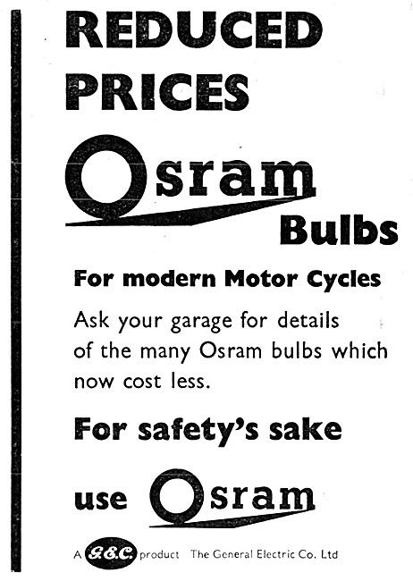 G.E.C. Osram Motor Cycle  Light Bulbs                            