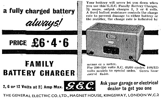 G.E.C. Battery Charger                                           