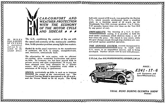 G.N.Cars 1920 Advert                                             
