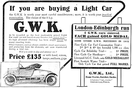 1913 GWK Light Cars                                              