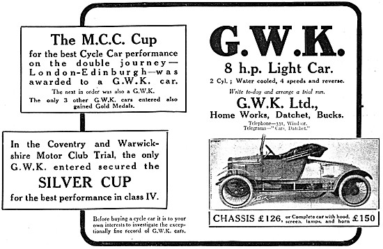 1913 GWK 8 hp Light Car                                          