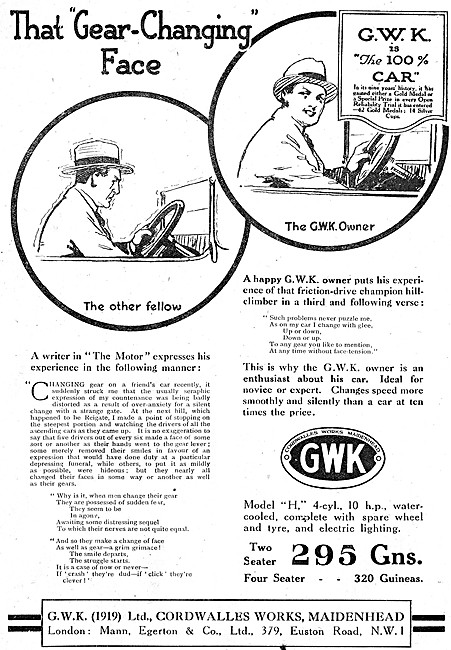 G.W.K. Model H Motor Car 1921                                    