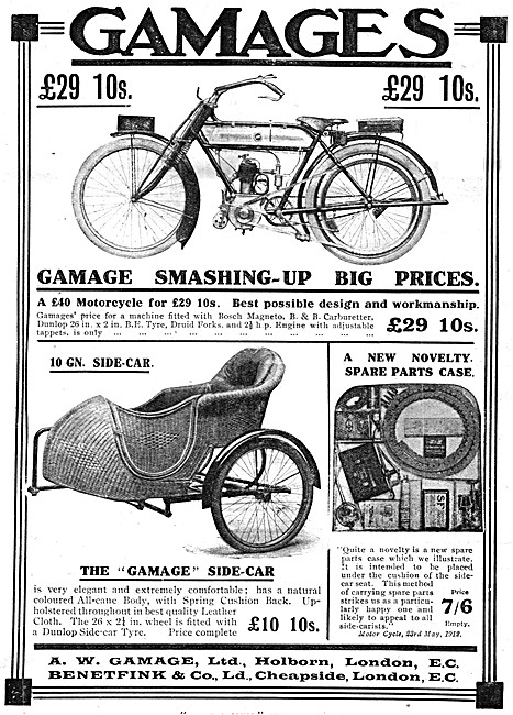Gamages Motor Cycles & Accessories                               