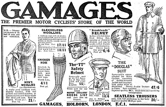 Gamages Motor Cyclists Clothing                                  
