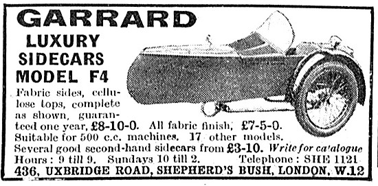 1935 Garrard Model F4 Sidecar                                    