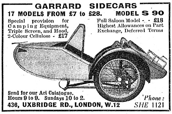 1935 Garrard Model S.90 Sidecar                                  