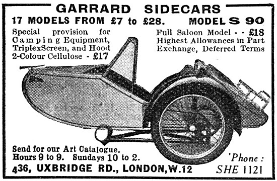 1936 Garrard Model S90 Sidecar                                   