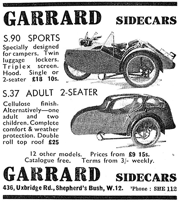 Garrard Sidecars - Garrad S.37 Sidecar                           