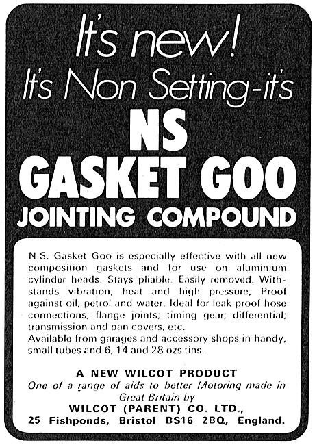 Gasket Goo Jointing Compound 1971 Advert                         