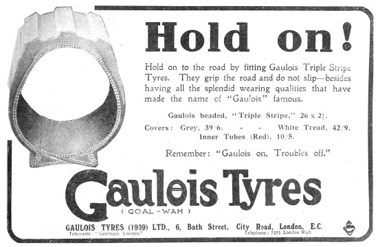 Gaulois Triple Stripe Motor Cycle Tyres                          