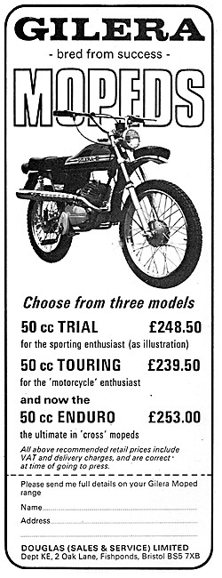 1974 Gilera Sports Mopeds - Gilera 50 cc Trial - Gilera Enduro   