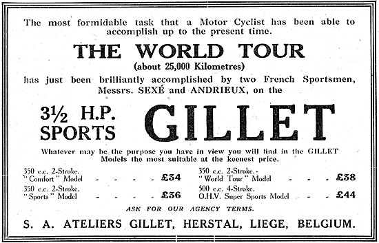 1926 3.5 Gillet Sports Motor Cycle                               