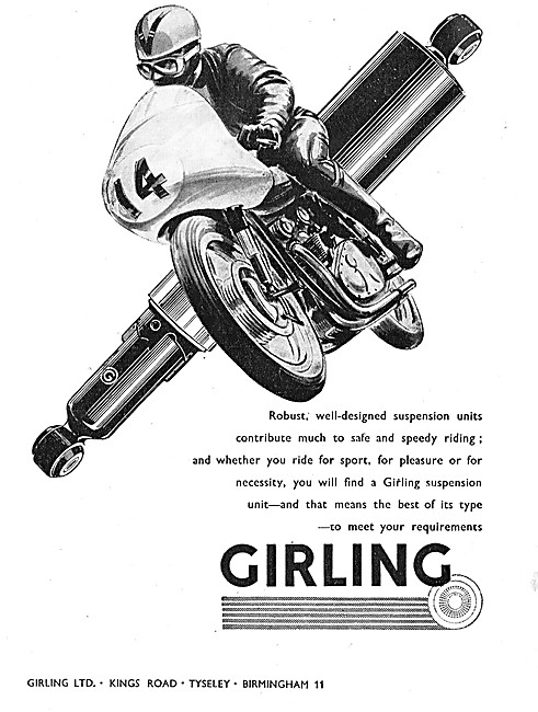 Girling Motorcycle Suspension Units 1957 Advert                  