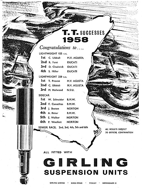 Girling Motor Cycle Suspension Units - Girling Shock Absorbers   