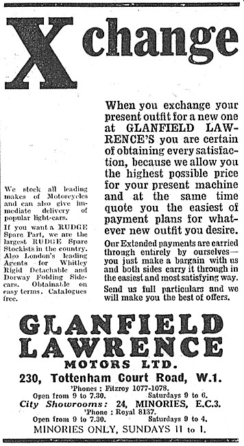Glanfield Lawrence Motor Cycle, Moped ,Scooter & 3 Wheeler Sales 