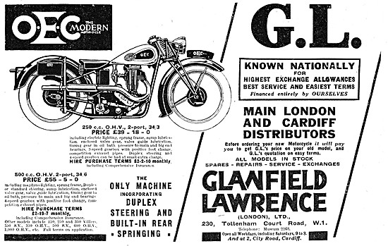 Glanfield Lawrence Motor Cycle Sales OEC Agents                  