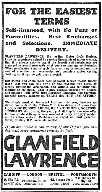 Glanfield Lawrence Motorcycle Sales                              