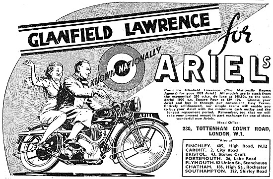 Glanfield Lawrence Motor Cycle Sales - Ariel Distributors        