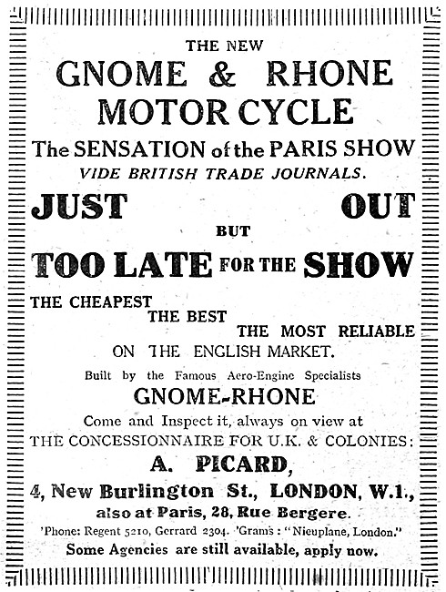 Gnome & Rhone Motor Cycles - A.Picard                            