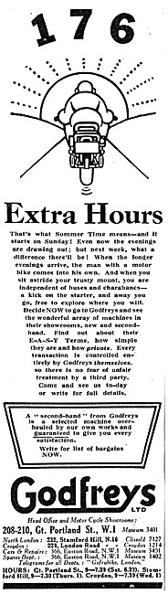 Godfreys Motor Cycle Sales & Service. Great Portland St, W1      