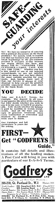 Godfreys Motor Cycle Sales. Gt Portland St. W1.                  