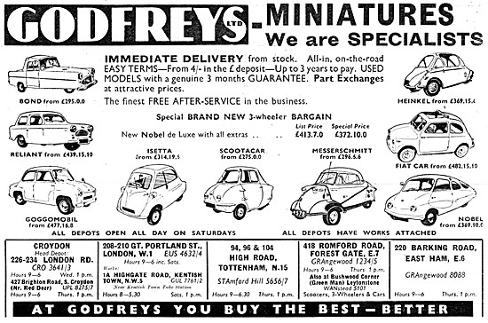 Godfreys Micro Car Sales - Nobel Microcar - Goggomobil           
