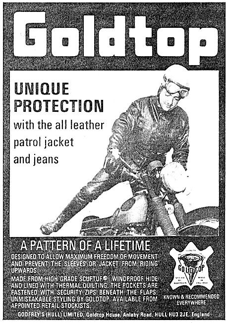 Godfreys Goldtop Motorcycle Leathers 1974                        