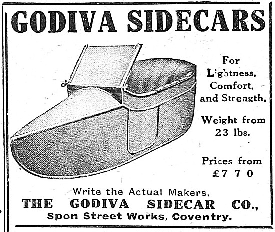 1913 Godiva Motor Cycle Sidecars                                 