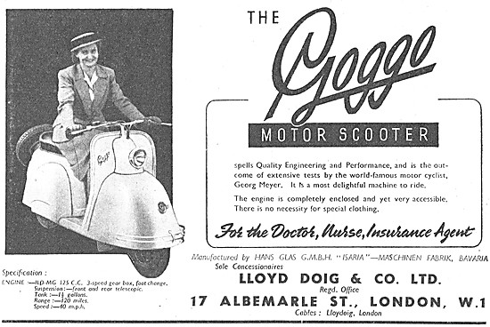 1951 Goggo 125 cc Motor Scooter                                  