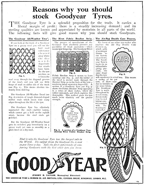 Goodyear Tyres 1909 Advert                                       