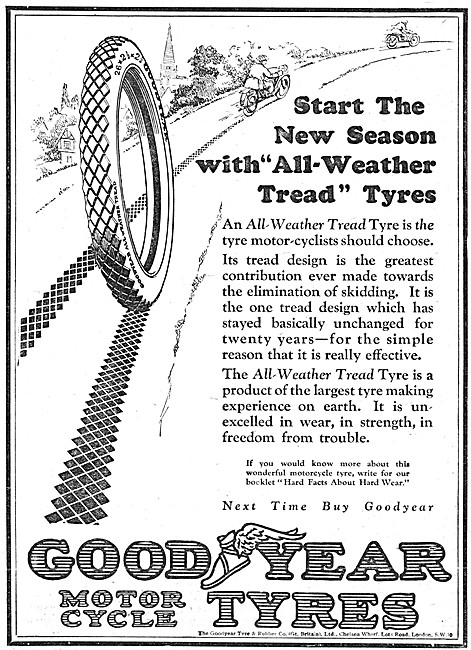 1925 Goodyear All Weather Motor Cycle Tyres                      