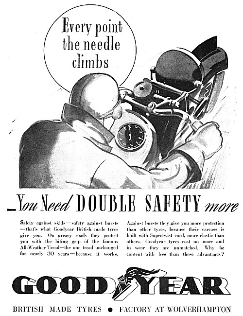 Goodyear Motor Cycle Tyres 1934 Advert                           